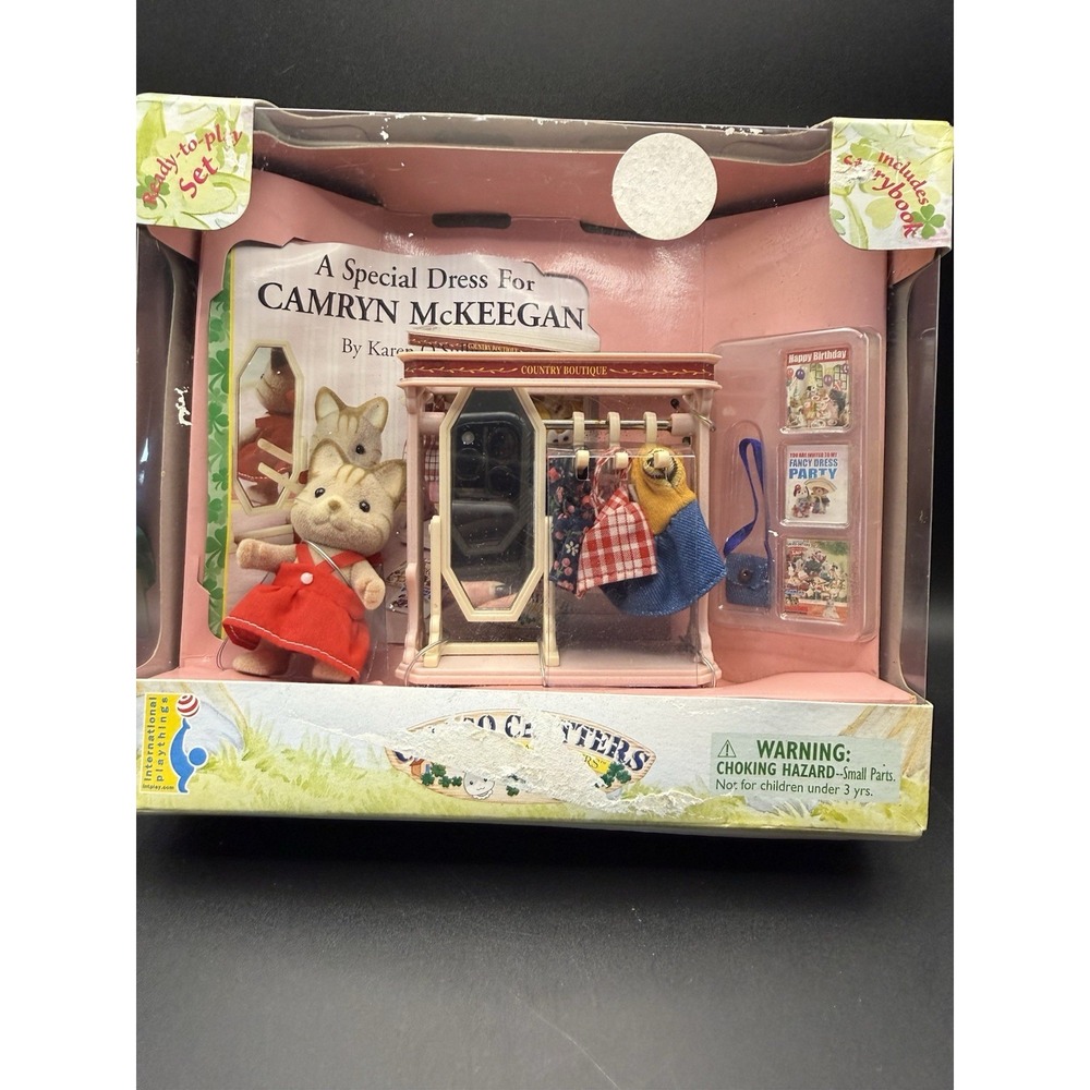 Vintage Calico Critters CC1963 A Special Dress For Camryn McKee an NIB Tabby Cat